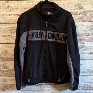 Harley-Davidson Black and Gray Men's Jacket- Medium